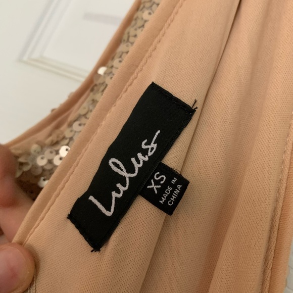 Lulu’s Blush Pink Sequins Long Maxi Dress Wedding Formal Tank Sleeveless - Picture 3 of 8